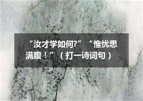 “汝才学如何?”“惟忧思满腹！”（打一诗词句）