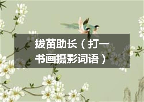 拔苗助长（打一书画摄影词语）