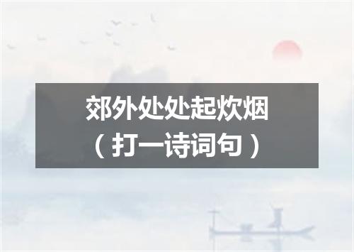 郊外处处起炊烟（打一诗词句）