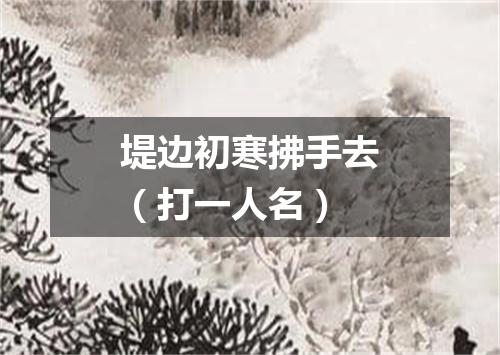 堤边初寒拂手去（打一人名）