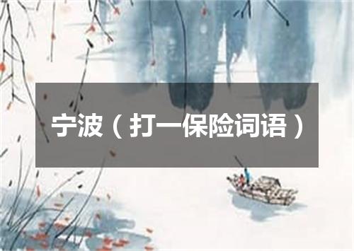 宁波（打一保险词语）
