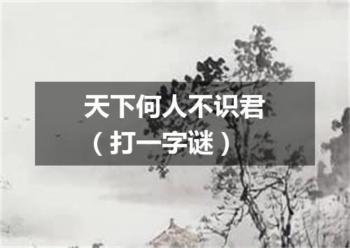 天下何人不识君（打一字谜）
