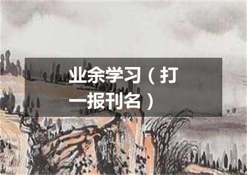 业余学习（打一报刊名）