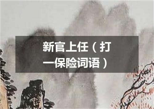 新官上任（打一保险词语）