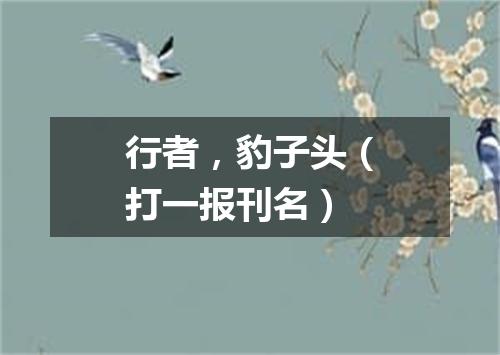 行者，豹子头（打一报刊名）