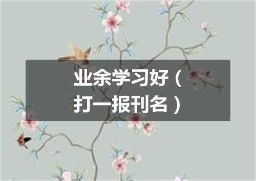 业余学习好（打一报刊名）