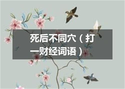 死后不同穴（打一财经词语）