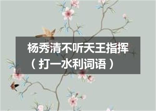 杨秀清不听天王指挥（打一水利词语）