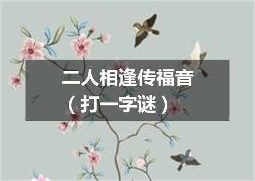 二人相逢传福音（打一字谜）