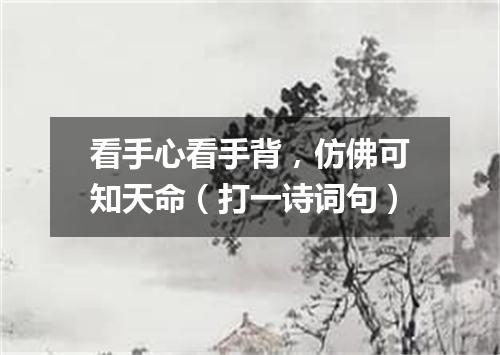 看手心看手背，仿佛可知天命（打一诗词句）