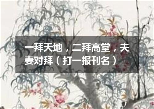 一拜天地，二拜高堂，夫妻对拜（打一报刊名）