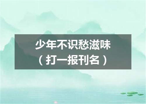 少年不识愁滋味（打一报刊名）