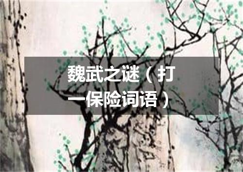 魏武之谜（打一保险词语）