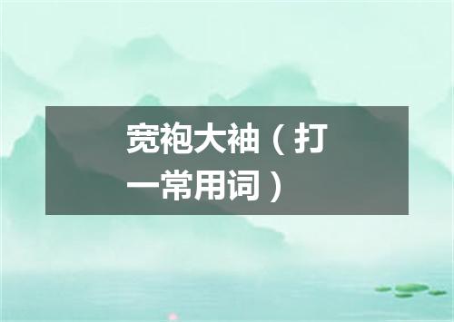 宽袍大袖（打一常用词）