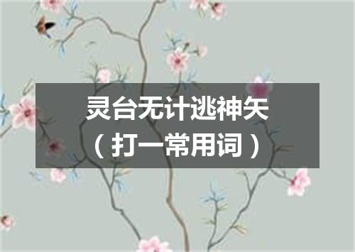 灵台无计逃神矢（打一常用词）