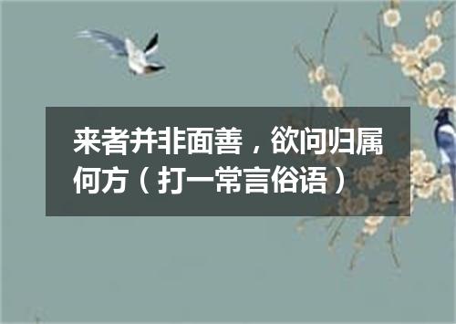 来者并非面善，欲问归属何方（打一常言俗语）