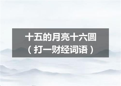 十五的月亮十六圆（打一财经词语）