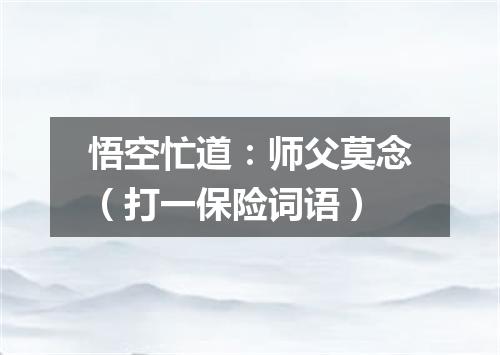 悟空忙道：师父莫念（打一保险词语）