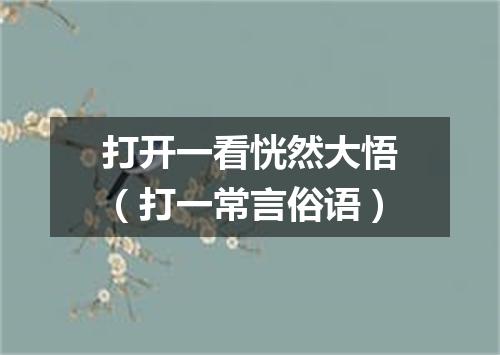 打开一看恍然大悟（打一常言俗语）