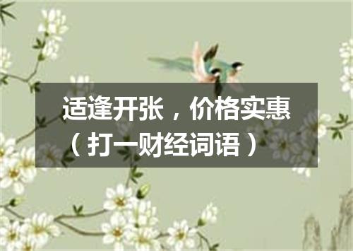 适逢开张，价格实惠（打一财经词语）