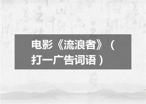 电影《流浪者》（打一广告词语）