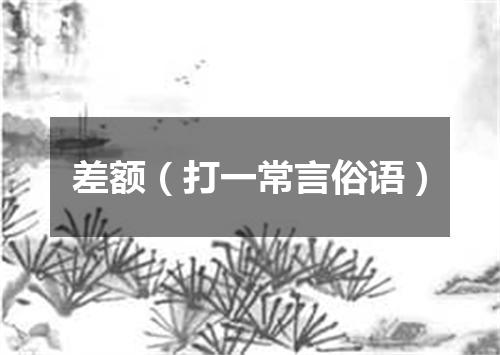 差额（打一常言俗语）