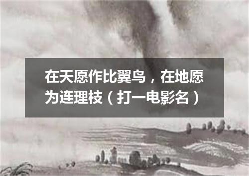 在天愿作比翼鸟，在地愿为连理枝（打一电影名）