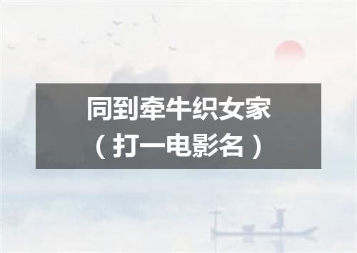 同到牵牛织女家（打一电影名）