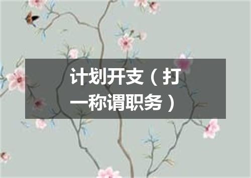 计划开支（打一称谓职务）