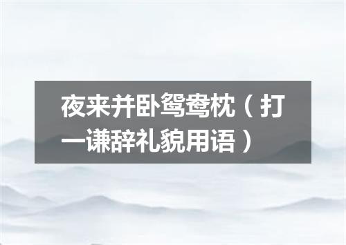 夜来并卧鸳鸯枕（打一谦辞礼貌用语）