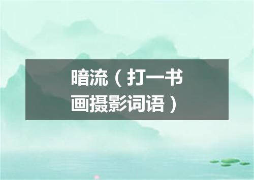 暗流（打一书画摄影词语）