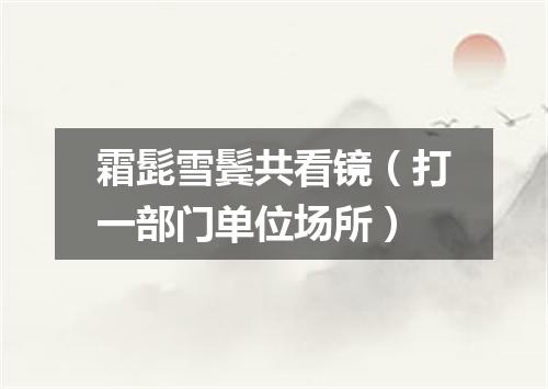 霜髭雪鬓共看镜（打一部门单位场所）