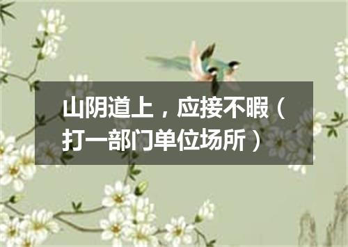 山阴道上，应接不暇（打一部门单位场所）