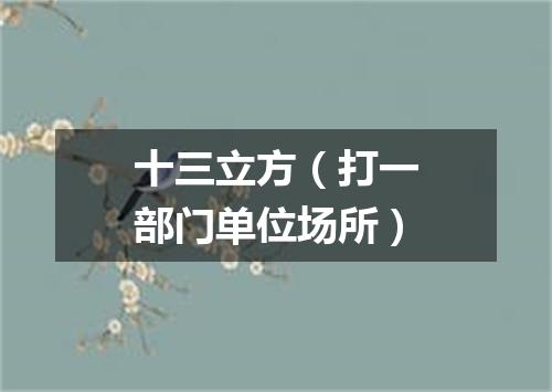 十三立方（打一部门单位场所）