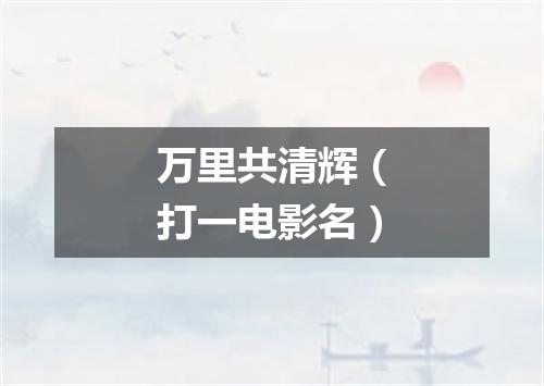 万里共清辉（打一电影名）