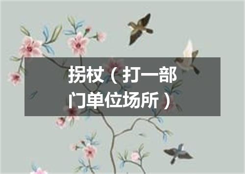 拐杖（打一部门单位场所）