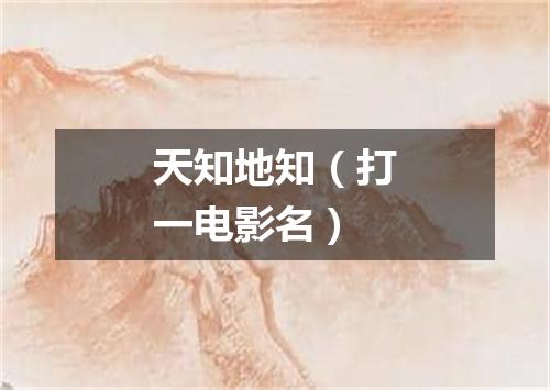 天知地知（打一电影名）