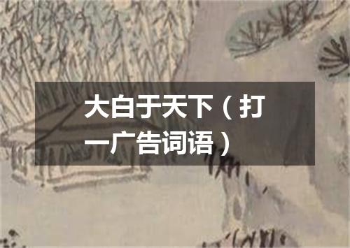 大白于天下（打一广告词语）