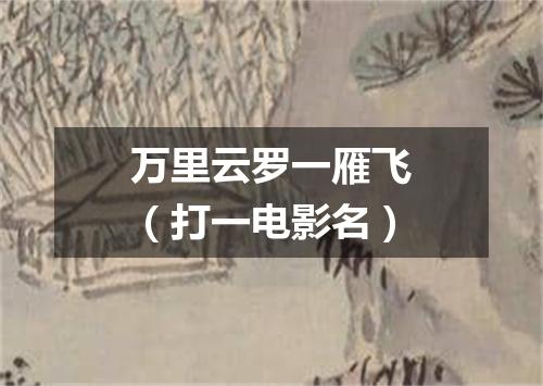 万里云罗一雁飞（打一电影名）