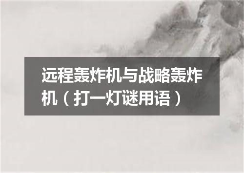 远程轰炸机与战略轰炸机（打一灯谜用语）