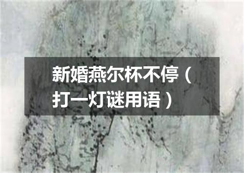 新婚燕尔杯不停（打一灯谜用语）