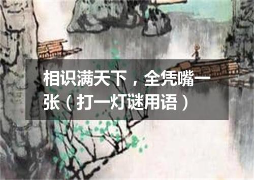 相识满天下，全凭嘴一张（打一灯谜用语）