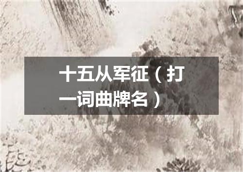 十五从军征（打一词曲牌名）