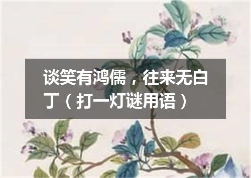 谈笑有鸿儒，往来无白丁（打一灯谜用语）