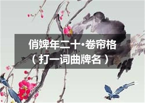 俏婢年二十·卷帘格（打一词曲牌名）