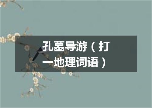 孔墓导游（打一地理词语）