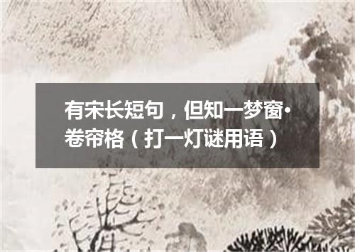 有宋长短句，但知一梦窗·卷帘格（打一灯谜用语）