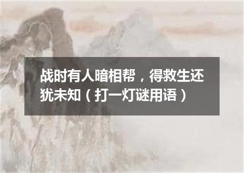 战时有人暗相帮，得救生还犹未知（打一灯谜用语）