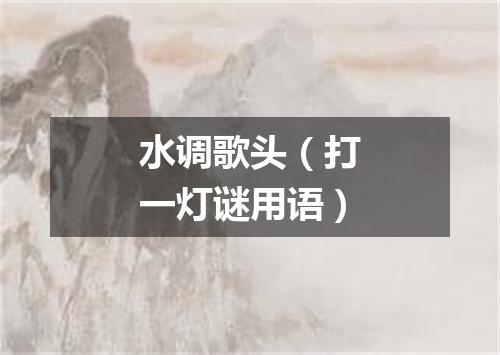 水调歌头（打一灯谜用语）