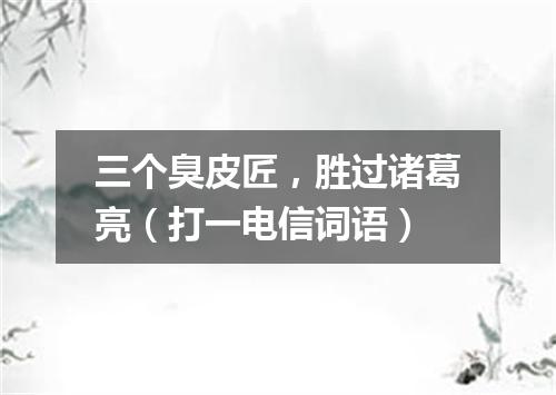 三个臭皮匠，胜过诸葛亮（打一电信词语）